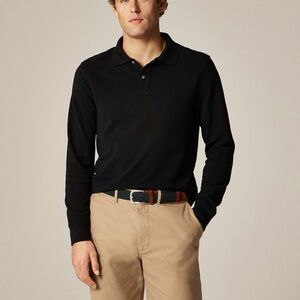 J. Crew Men's Black Long Sleeve Polo